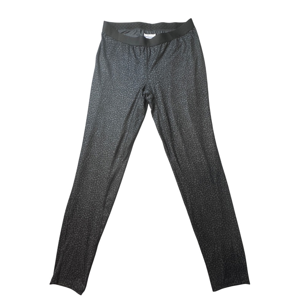 Columbia Leggings Womens L Gray Leopard Print Omni-Wick Activewear Athleisure